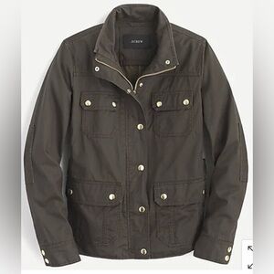 J. Crew Military Relaxed Boyfriend Field Jacket Mossy Brown